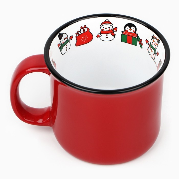 Кружка новогодняя керамическая &laquo;С Новым годом!&raquo;, 450 мл, цвет белый