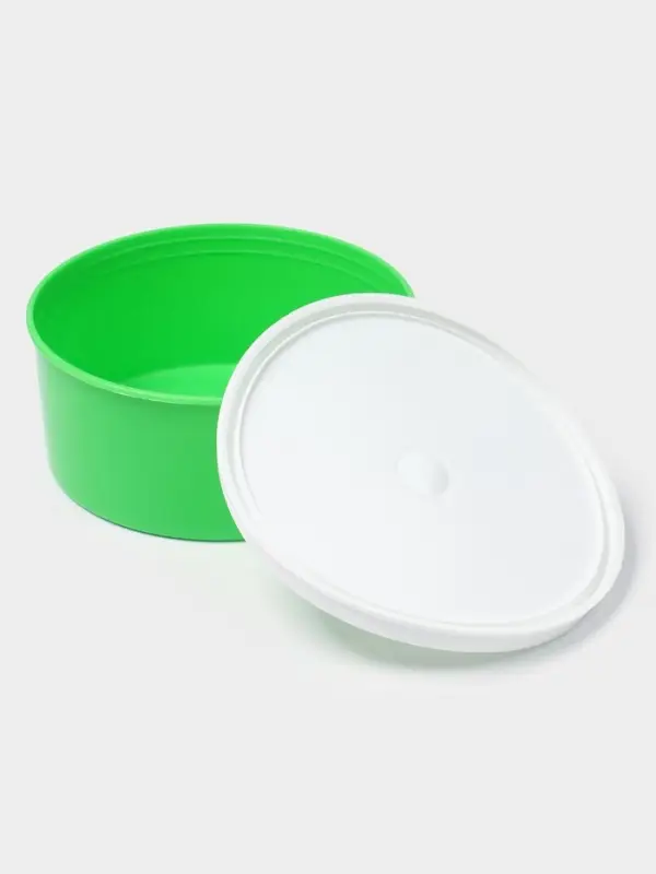 Контейнер пищевой ПластоС, 450 мл, с герметичной крышкой, d=13 см, h=6 см, пластик, МИКС