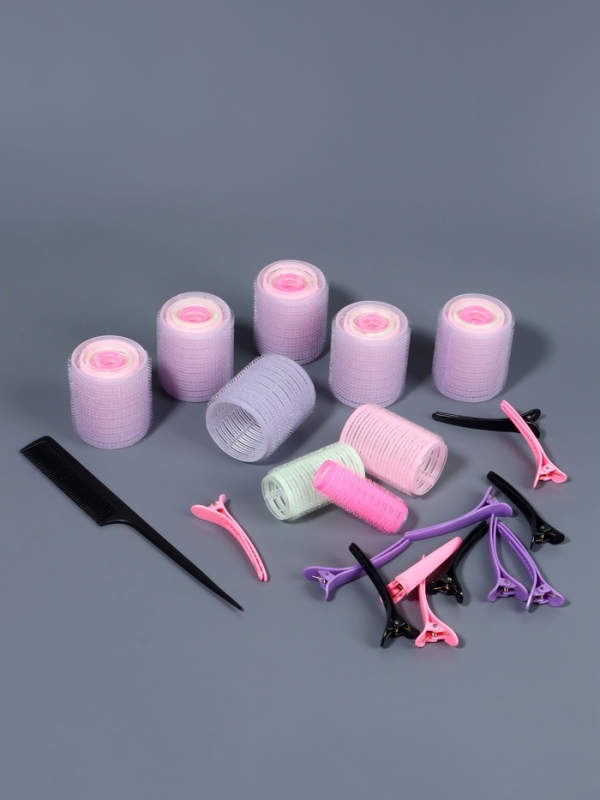 Набор для завивки волос, 37 предметов: бигуди - 24 шт., зажимы - 12 шт., расчёска, цвет МИКС