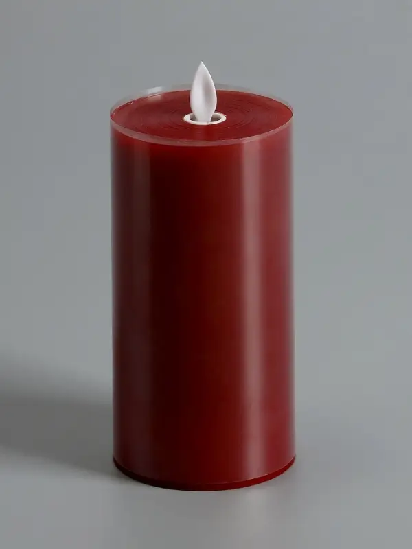 Светодиодная свеча восковая "Глубокий красный", 17x7 см, АААx3 (не в компл.), Т/БЕЛЫЙ