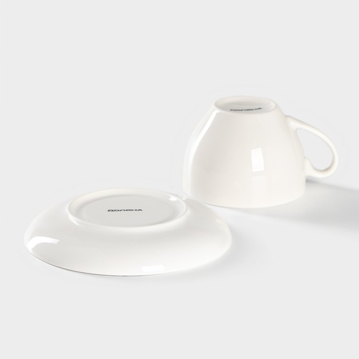 Чайная пара фарфоровая Доляна «Лаванда», 2 предмета: чашка 250 мл, блюдце d=15 см, цвет белый Чайная пара фарфоровая Доляна «Лаванда», 2 предмета: чашка 250 мл, блюдце d=15 см, цвет белый