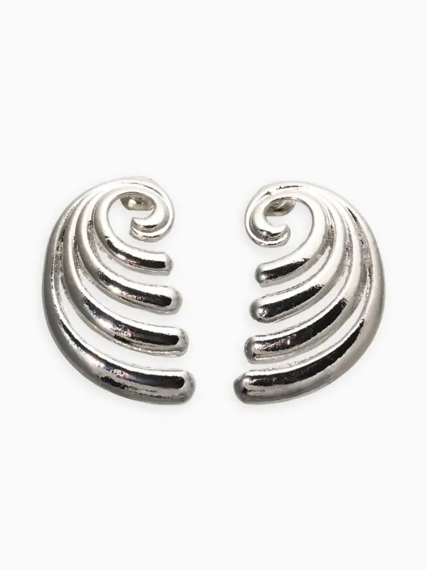 Серьги металл &laquo;Волна&raquo;, цвет серебро