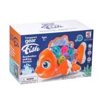 Рыбка &laquo;Шестерёнки&raquo;, свет и звук, работает от батареек, цвет оранжевый