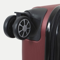 Чемодан малый 36 л (S), &laquo;Фабрика КАРТЕКС&raquo;, отдел на молнии, кодовый замок, 4 колеса, цвет бордовый