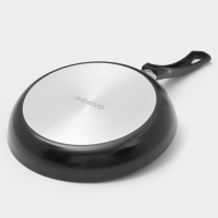Сковорода Promo, d=24 см, стеклянная крышка, антипригарное покрытие, алюминий, чёрная