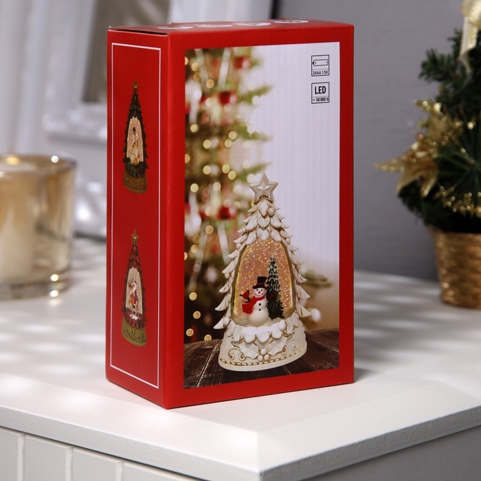 Светодиодная фигура &laquo;Дед Мороз на олене&raquo; 9 &times; 15 &times; 4 см, пластик, батарейки АААх2 (не в комплекте), свечение тёплое белое