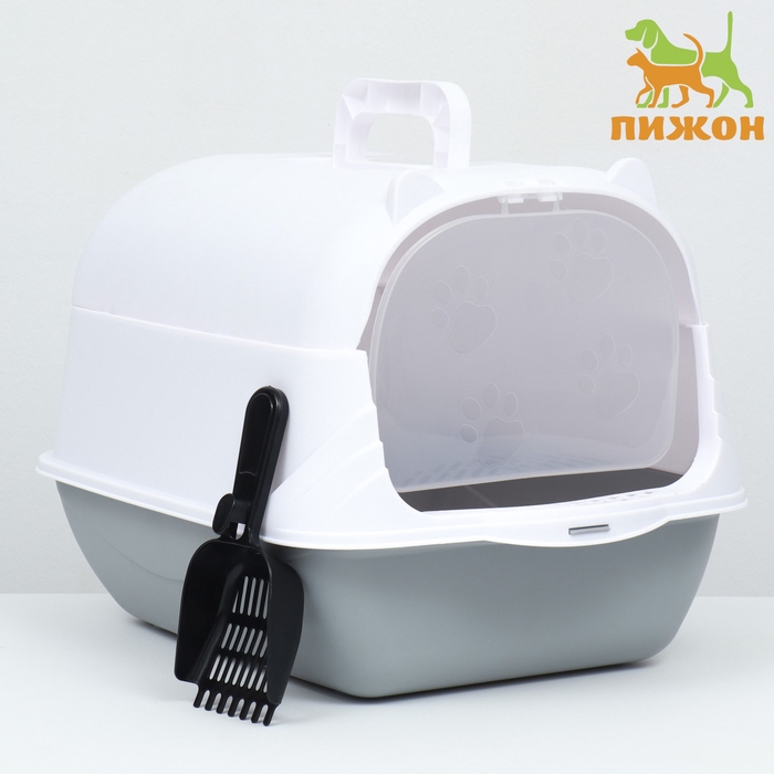 Туалет-домик 35 х 50 х 35 см, бело-серый Туалет-домик 35 х 50 х 35 см, бело-серый