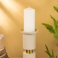 Подсвечник на 1 свечу текстурный "Фисташковый" 10,5х10,5х19 см