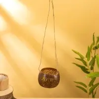 Подсвечник подвесной из кокоса, 9-12 см, коричневый