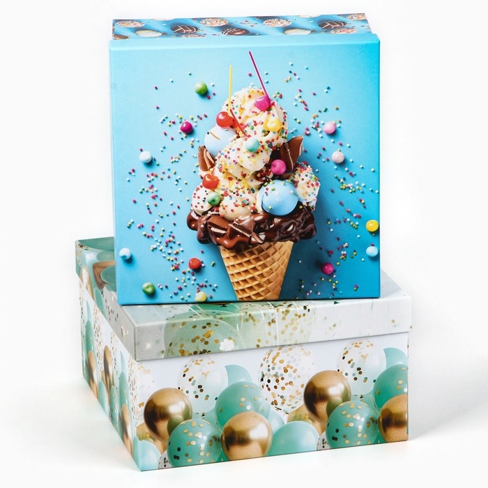 Набор коробок 10 в 1, упаковка подарочная, «Шары», 10.2 х 10.2 х 6‒28.2 х 28.2 х 15 см Набор коробок 10 в 1, упаковка подарочная, «Шары», 10.2 х 10.2 х 6‒28.2 х 28.2 х 15 см