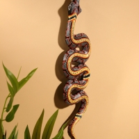 Сувенир интерьерный "Змея" дерево 50х13 см, цв. серый