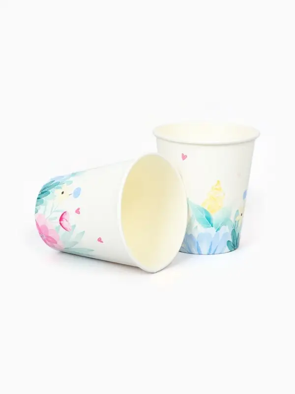 Стакан одноразовый бумажный &laquo;Весенние цветы&raquo;, 250 мл