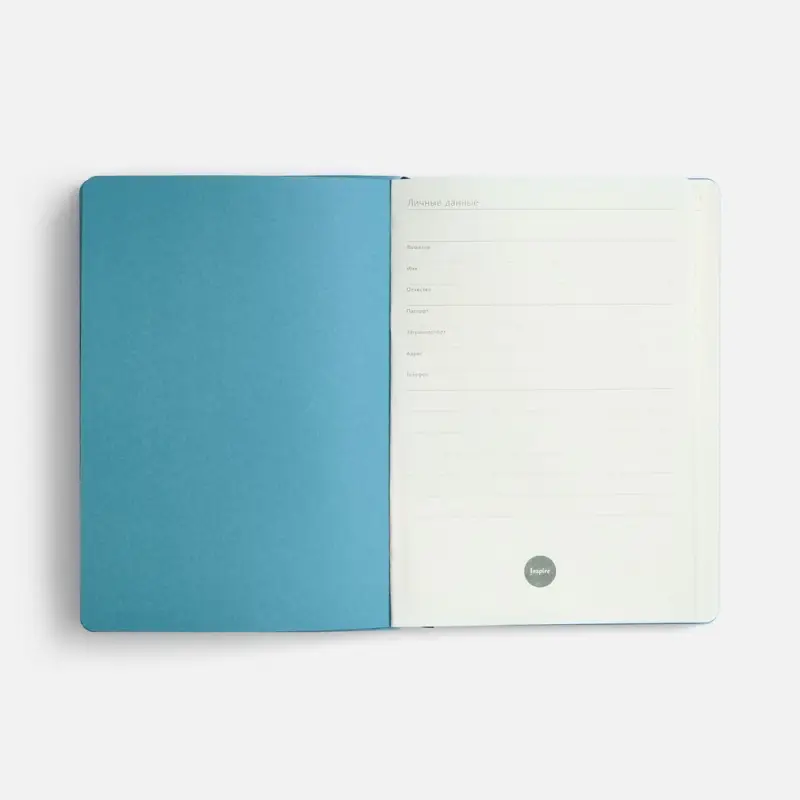 Ежедневник Doppio, недатированный, синий с голубым
