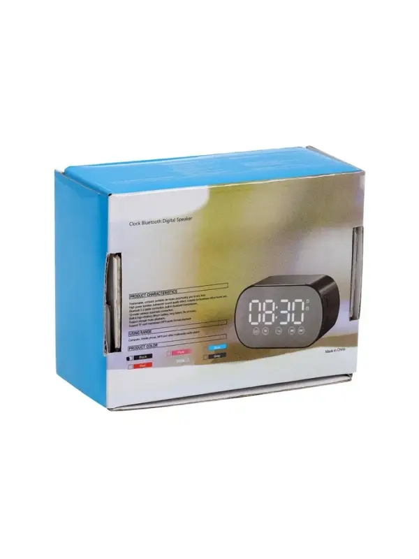 Часы - будильник электронные настольные: колонка, bluetooth, tf-карта, 8.5*3.9*5.2 см, USB   1091213