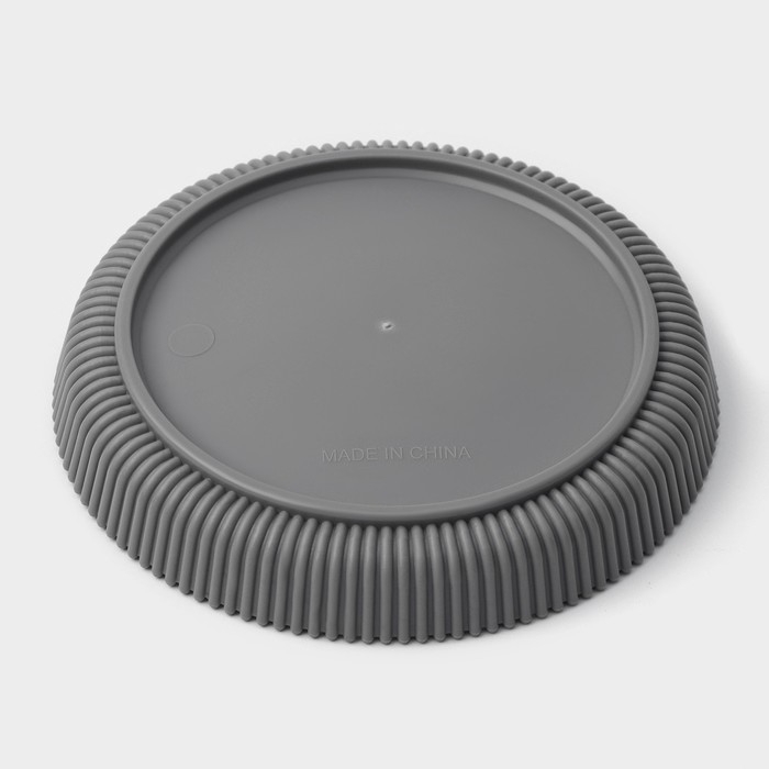 Горшок для цветов с поддоном, 15,5&times;16,5 см, цвет серый