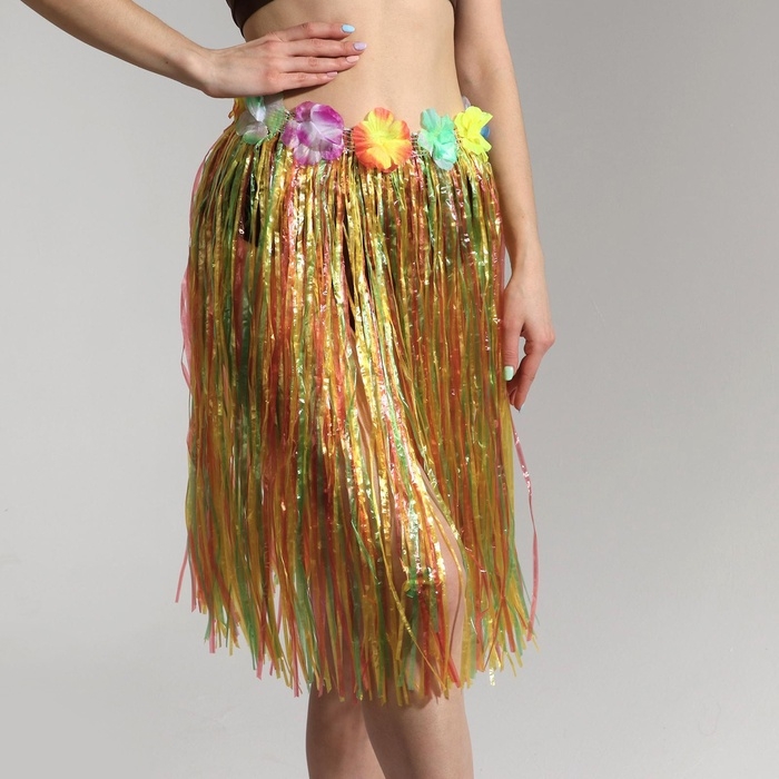 Гавайская юбка 80 см, цветная Гавайская юбка 80 см, цветная