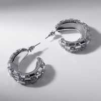 Серьги со стразами &laquo;Блеск&raquo; прямоугольники, белый в серебре