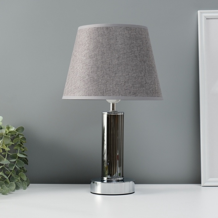 Лампа настольная "Арабеска" 1х40Вт Е27 хром/серый 22х22х36см