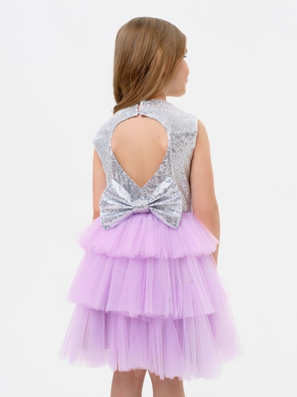 Платье детское с пайетками KAFTAN, размер 32 (110-116 см), лиловый Платье детское с пайетками KAFTAN, размер 32 (110-116 см), лиловый