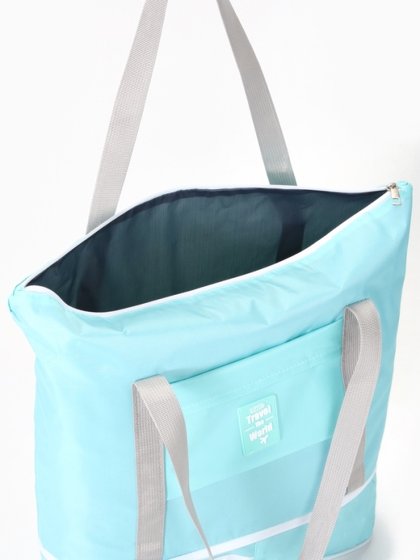 Сумка дорожная на молнии, голубая