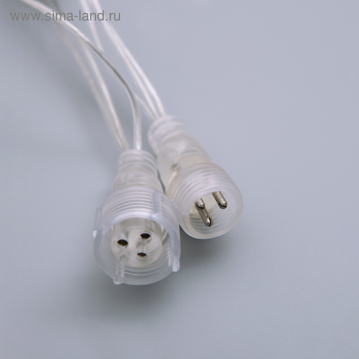 Гирлянда &laquo;Бахрома&raquo; 3 &times; 0.9 м, IP44, УМС, прозрачная нить, 232 LED, свечение тёплое белое, 220 В