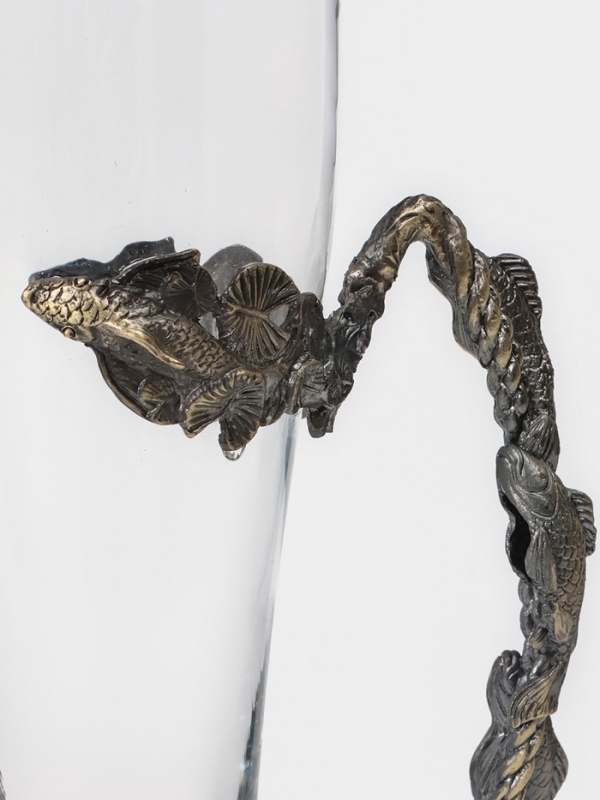 Пивной бокал 500 мл "Рыбы", подарочный, бронза