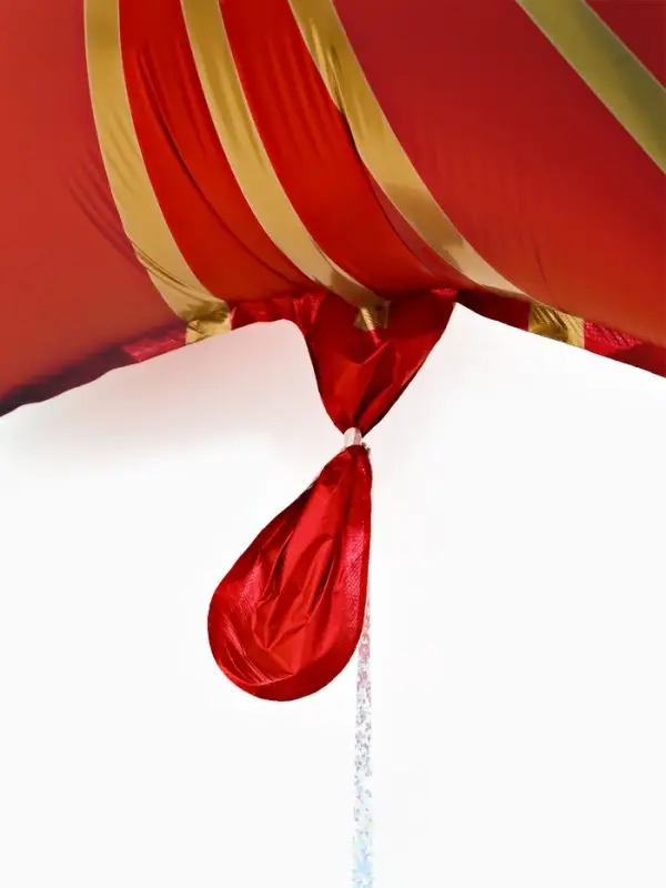 Воздушный шар фольгированный 18" звезда "Грани" цвет красный сатин, набор 5 штук