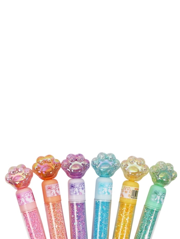 Набор маркеров-текстовыделителей 3 штуки /3 цвета Лапки блеск Набор маркеров-текстовыделителей 3 штуки /3 цвета Лапки блеск