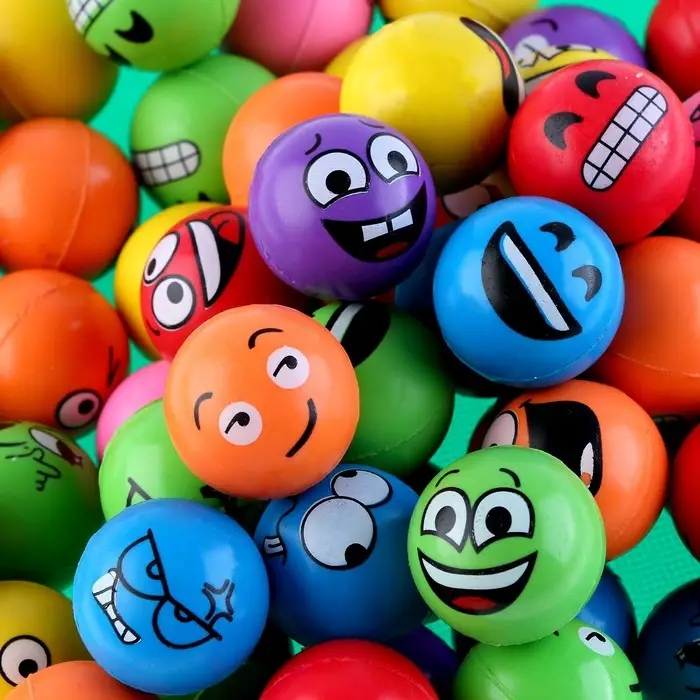 Мяч каучуковый &laquo;Смайлики&raquo;, 2,7 см, цвета МИКС
