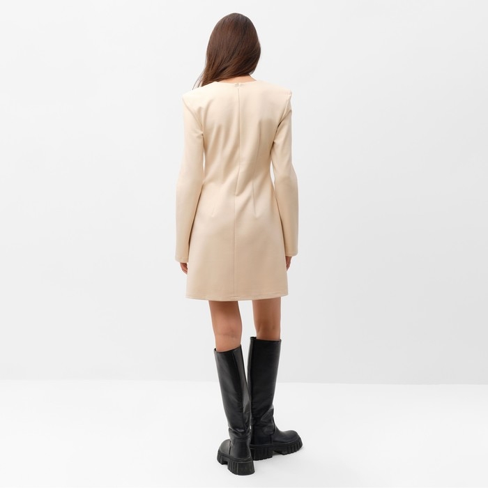 Платье женское MIST с акцентной линией плеч, р. 42, бежевый Платье женское MIST с акцентной линией плеч, р. 42, бежевый