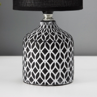 Настольная лампа с абажуром RISALUX &laquo;Тирсо&raquo;, Е14, 40 Вт, бело-чёрный, 13&times;13&times;27 см