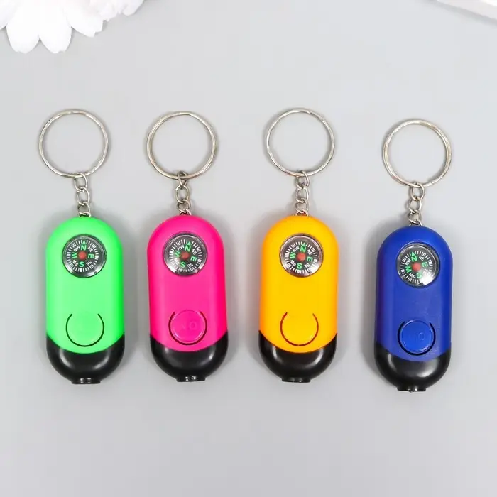 Фонарик брелок для ключей на кольце &laquo;Компас&raquo;, 4.8&times;2.8&times;1 см, МИКС