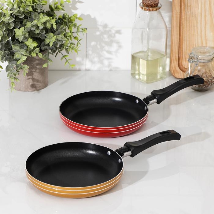 Сковорода &laquo;Лерой&raquo;, d=16 см, пластиковая ручка, антипригарное покрытие, цвет МИКС