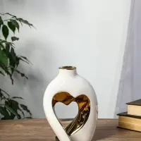 Ваза керамика настольная "Лари" (набор 2 шт) h=26х23, d=4 см, белый