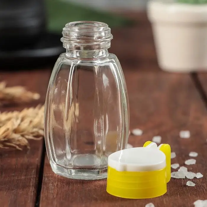 Солонка стеклянная &laquo;Яркая&raquo;, 30 мл, 3,5&times;7 см, цвет МИКС