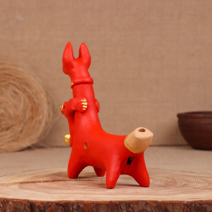 Абашевская игрушка "Собака со щенком", 12х5х13 см, Зоткин А.Н.