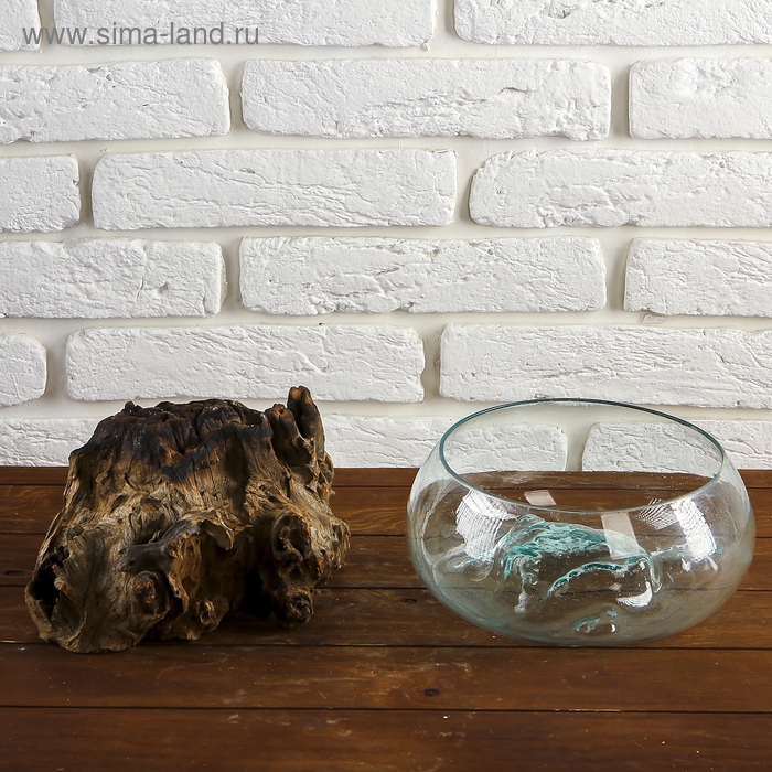 Вазон стекло на дереве "Забота" 20х25х25 см, МИКС