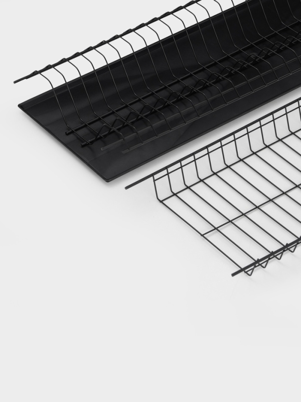 Сушилка для посуды с поддоном для шкафа 60 см, 56.5&times;25.6 см, чёрная