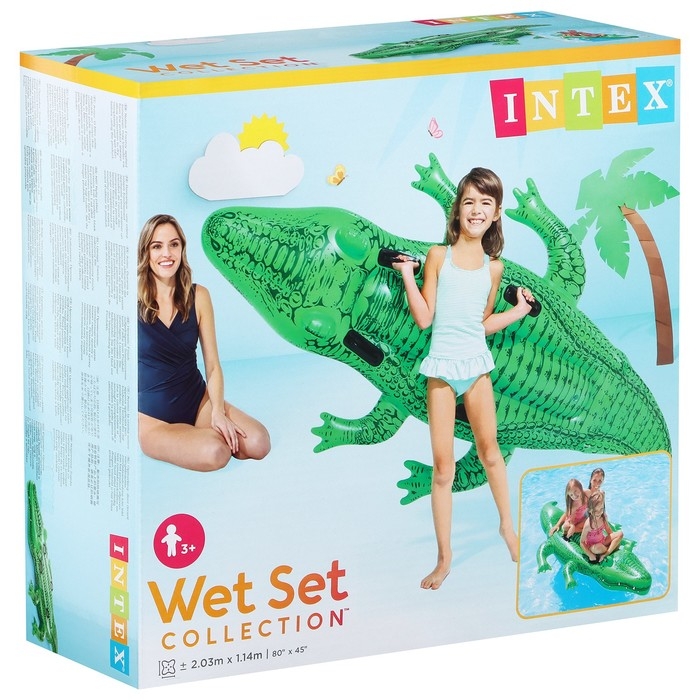 Игрушка для плавания &laquo;Аллигатор&raquo;, с ручками, 203 х 114 см, от 3 лет, 58562NP INTEX