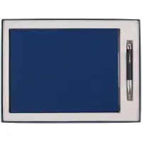 Коробка Roomy с ложементом под ежедневник А4 и ручку, синяя