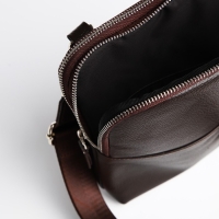 Сумка мужская TEXTURA, через плечо, натуральная кожа, цвет тёмно-коричневый Сумка мужская TEXTURA, через плечо, натуральная кожа, цвет тёмно-коричневый