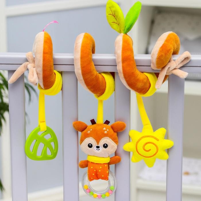 Растяжка - спираль &laquo;Олененок Бемби&raquo;, прорезыватель, пищалка, погремушка, р-р 12-56