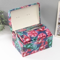Шкатулка картон сундучок "Волшебные цветы" набор 3 шт 26х18х16,5 24х16х14,5 22х14х12,7 см Шкатулка картон сундучок "Волшебные цветы" набор 3 шт 26х18х16,5 24х16х14,5 22х14х12,7 см
