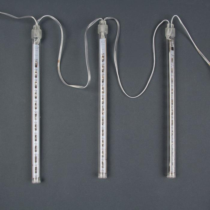 Гирлянда «Сосульки» 2.4 × 0.2 м, IP44, прозрачная нить, 96 LED, свечение мульти с эффектом стекания, 12 В Гирлянда «Сосульки» 2.4 × 0.2 м, IP44, прозрачная нить, 96 LED, свечение мульти с эффектом стекания, 12 В