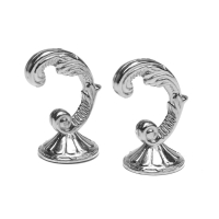 Крючок для штор KS002, однорожковый, цвет хром