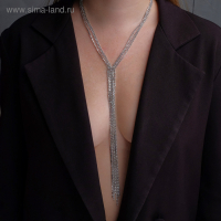 Набор 2 предмета: серьги, колье &laquo;Лёд&raquo; дорожка, цвет белый в серебре, 50 см