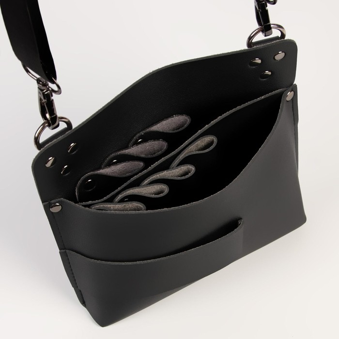 Сумка для мастера 19 × 18,5 см, длина ремня 105 см, цвет чёрный Сумка для мастера 19 × 18,5 см, длина ремня 105 см, цвет чёрный