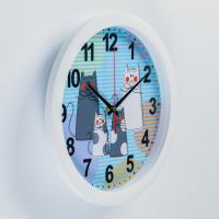 Часы настенные, d-28 см, детские, "Кошки", бесшумные Часы настенные, d-28 см, детские, "Кошки", бесшумные