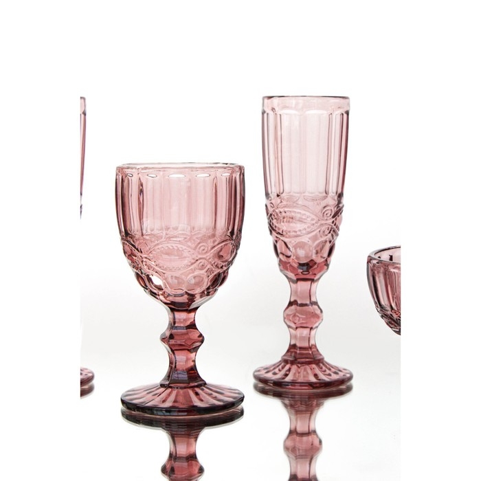 Бокал из стекла Magistro &laquo;Ла-Манш&raquo;, 250 мл, 8&times;15,3 см, цвет розовый