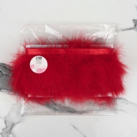 Тесьма с перьями марабу, 8-10 см, 5 &plusmn; 0,5 м, цвет красный